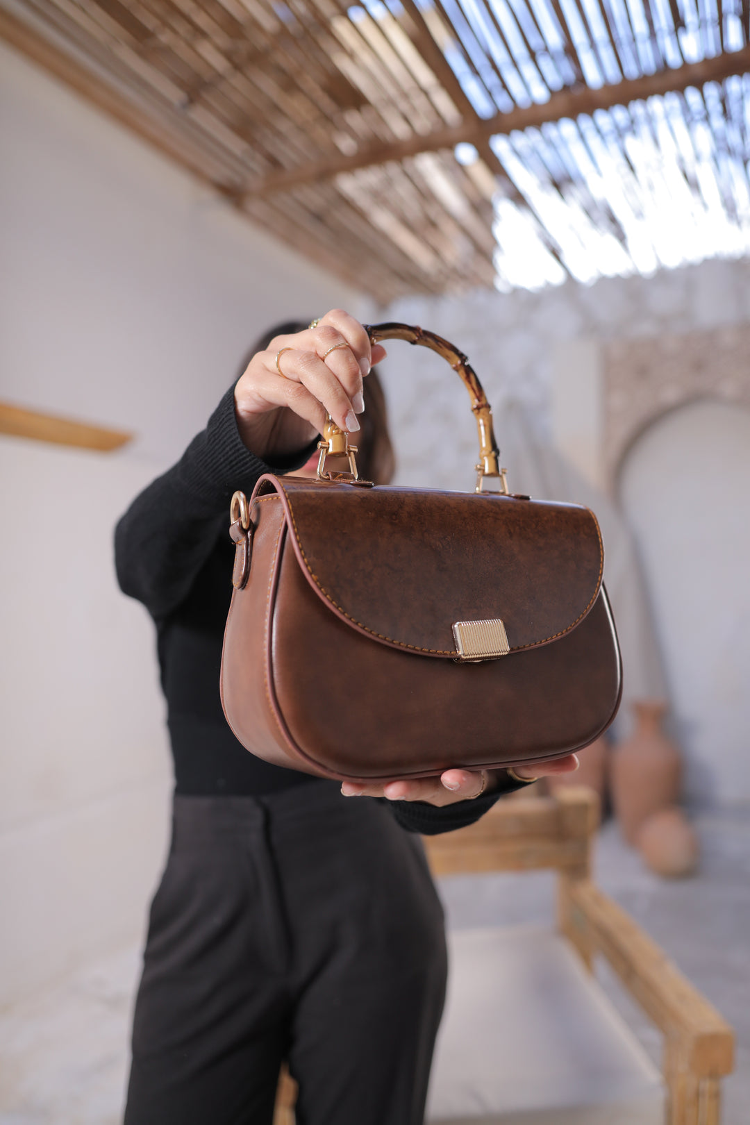 Quintessential Luxe Crossbody - Chestnut Brown
