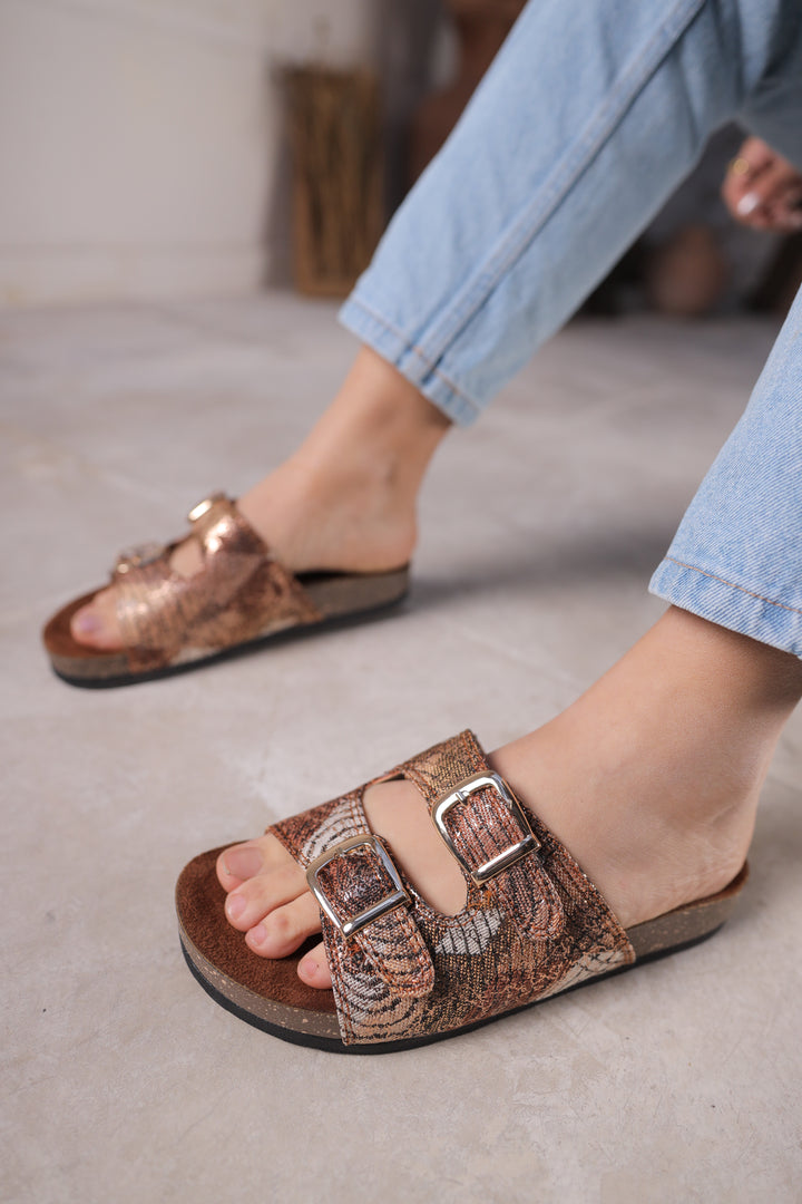 Golden Ember Luxe Slides