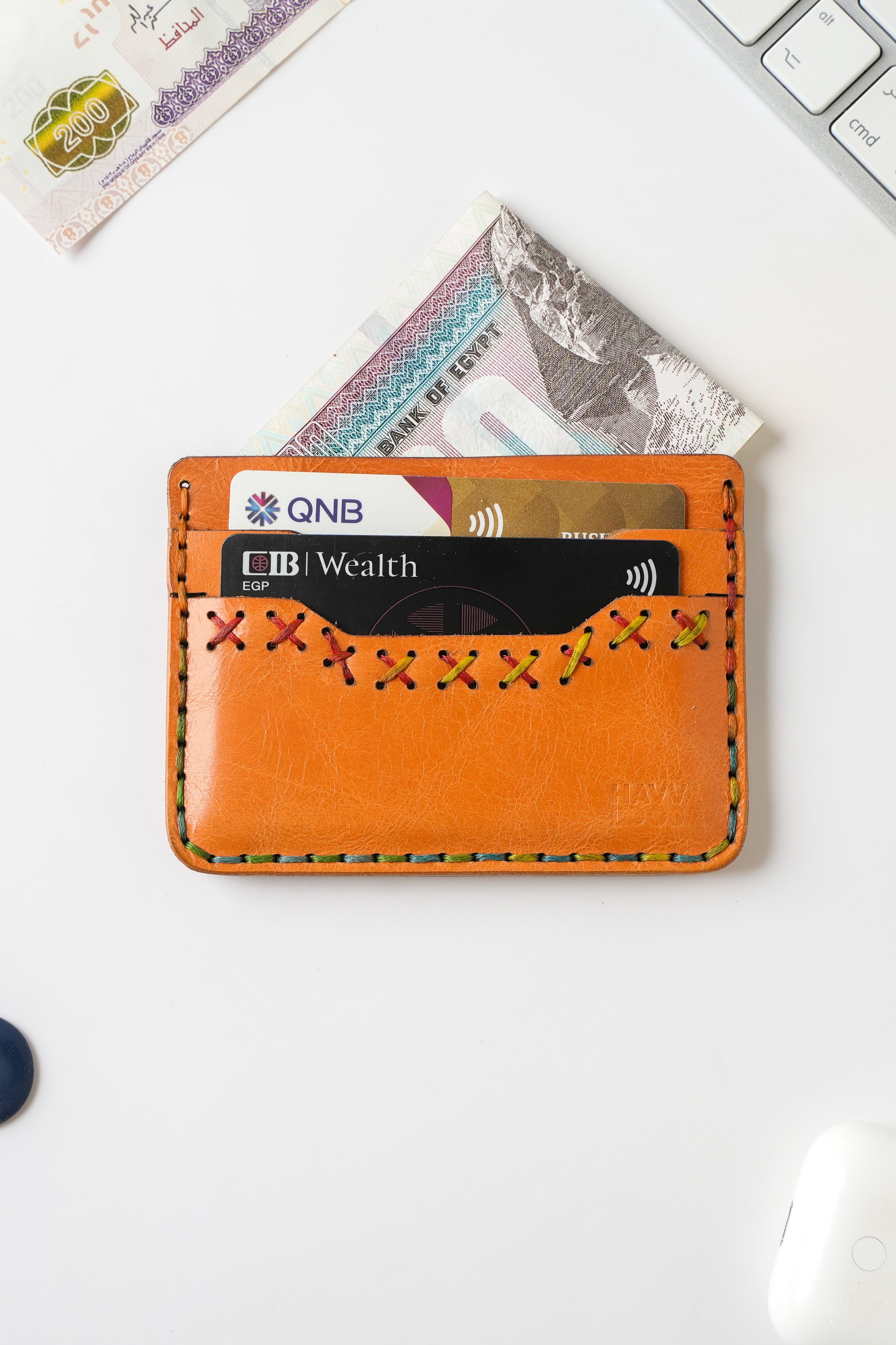 Orange - Handcrafted Printed Card Holder with Slips 44 main image 1
