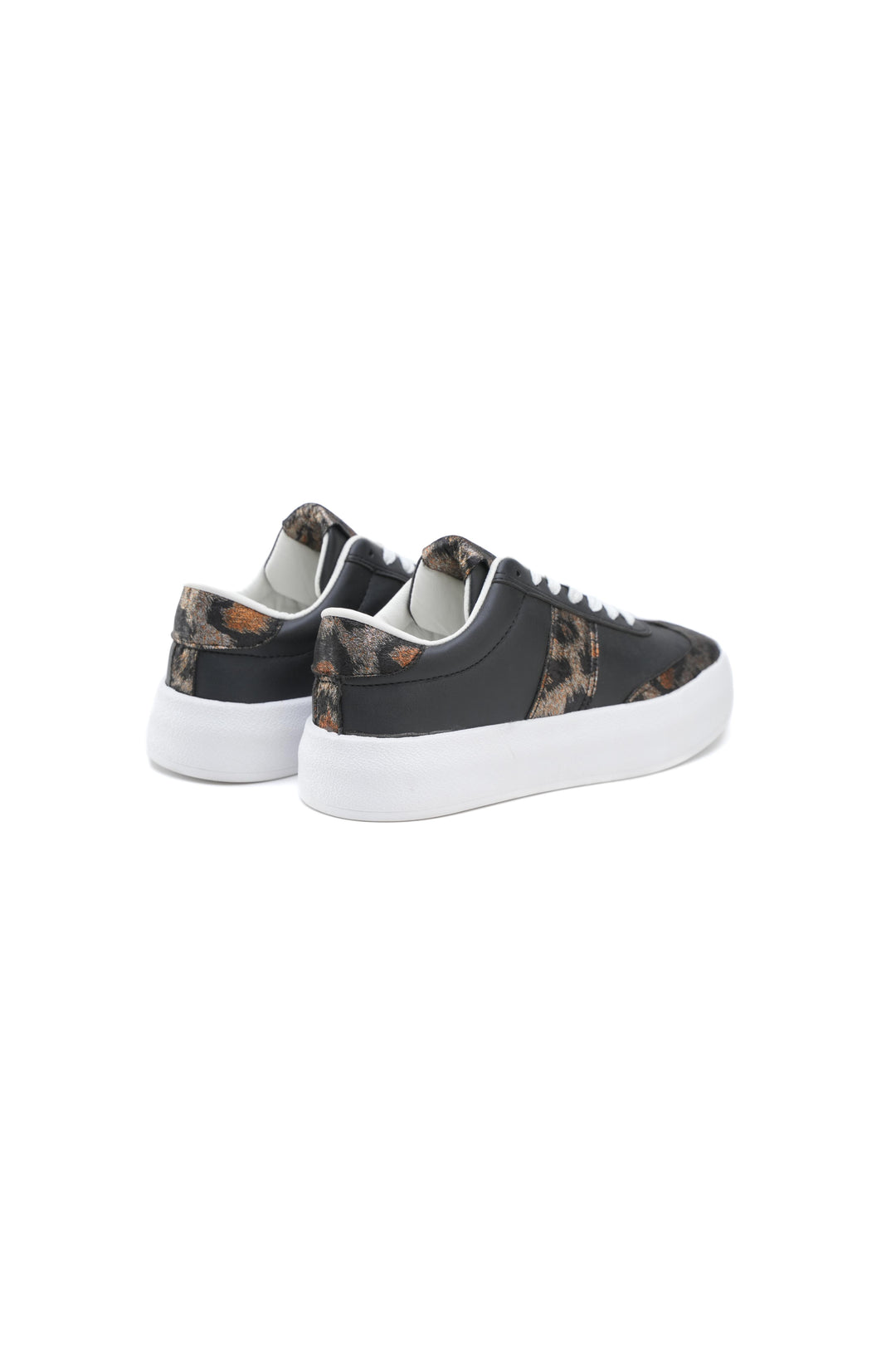 Luxe Leopard Print Sneakers Black