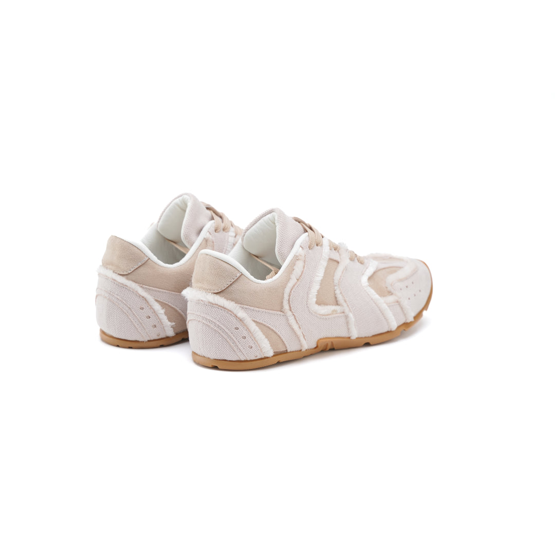 StrideX beige with a frayed fabric Sneaker
