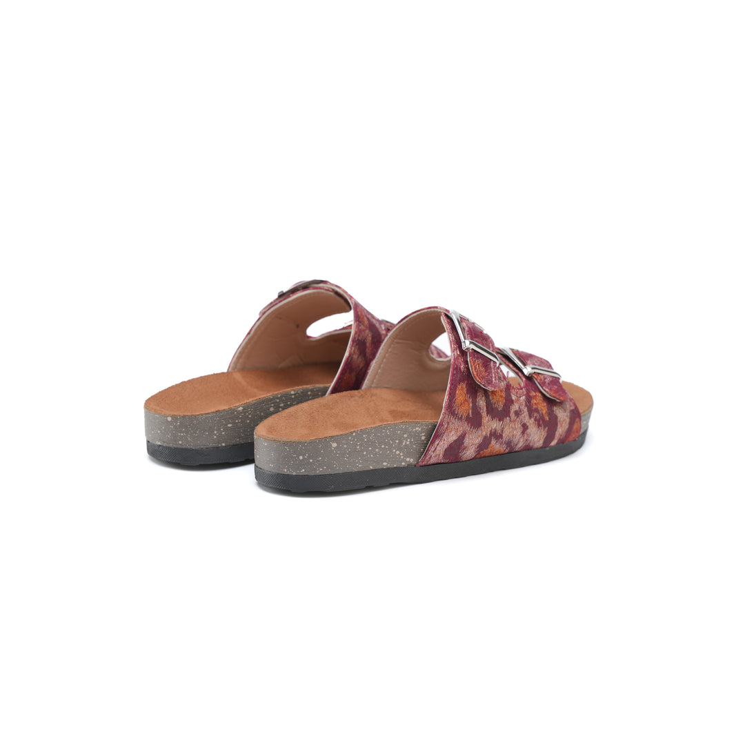 WildStride Leopard Maroon Sandals