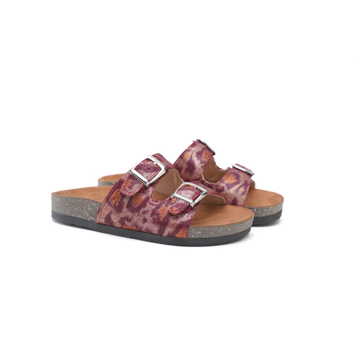WildStride Leopard Maroon Sandals