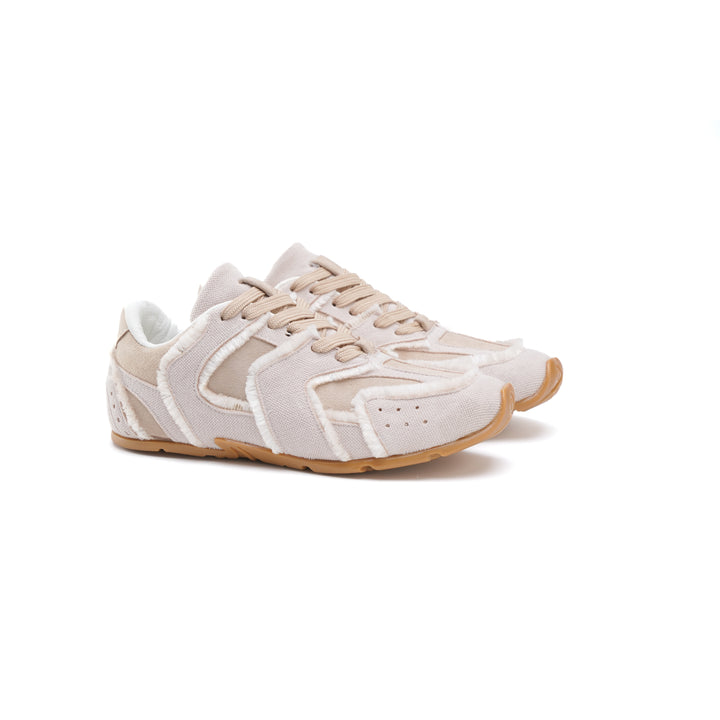 StrideX beige with a frayed fabric Sneaker