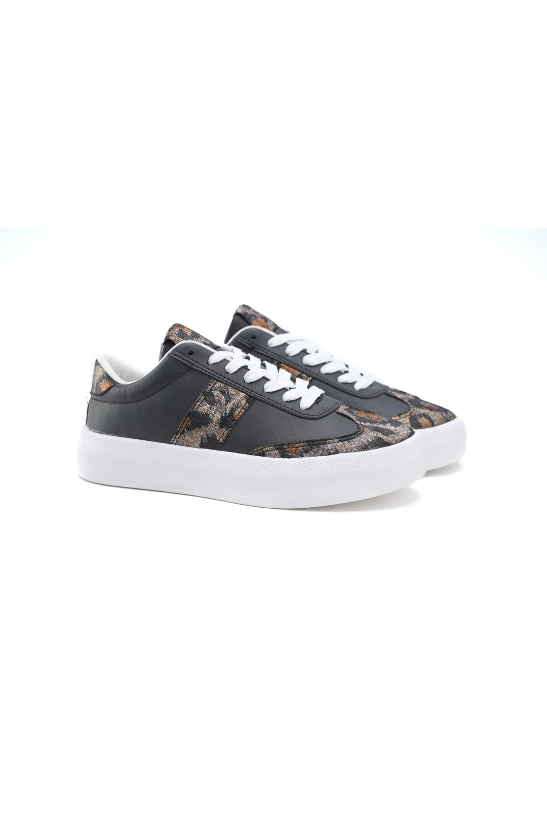 Luxe Leopard Print Sneakers Black