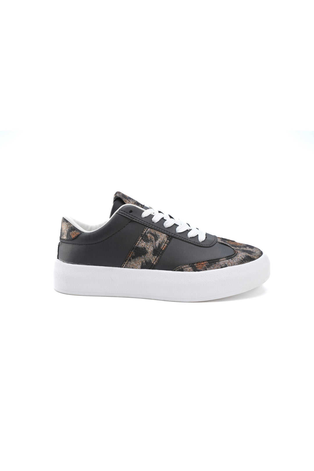 Luxe Leopard Print Sneakers Black