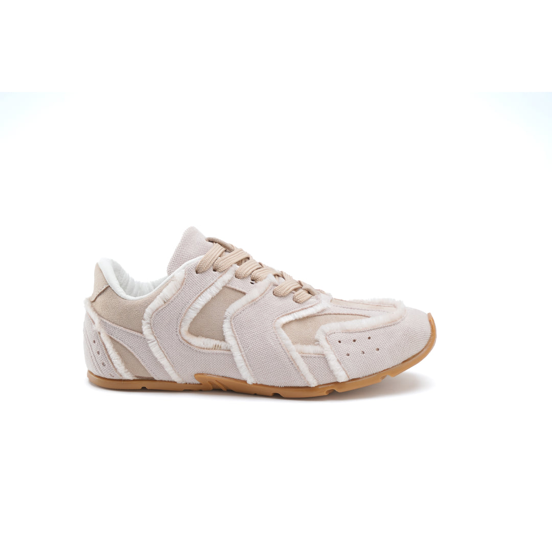 StrideX beige with a frayed fabric Sneaker