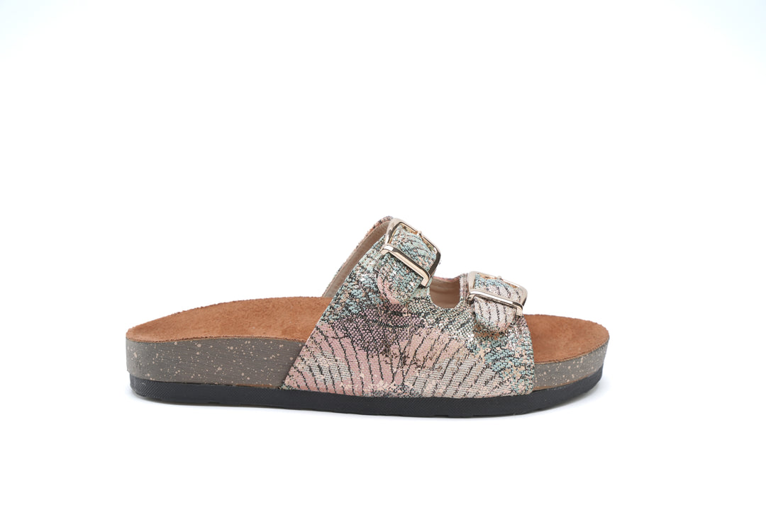 Elegant Pastel Snake-Print Sandals