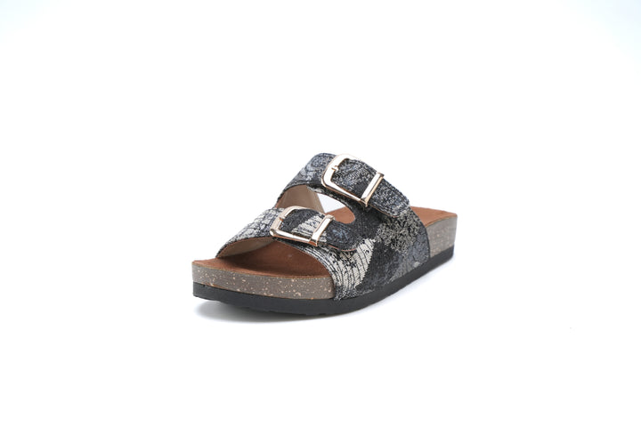 Midnight Luxe Snake-Print Slides