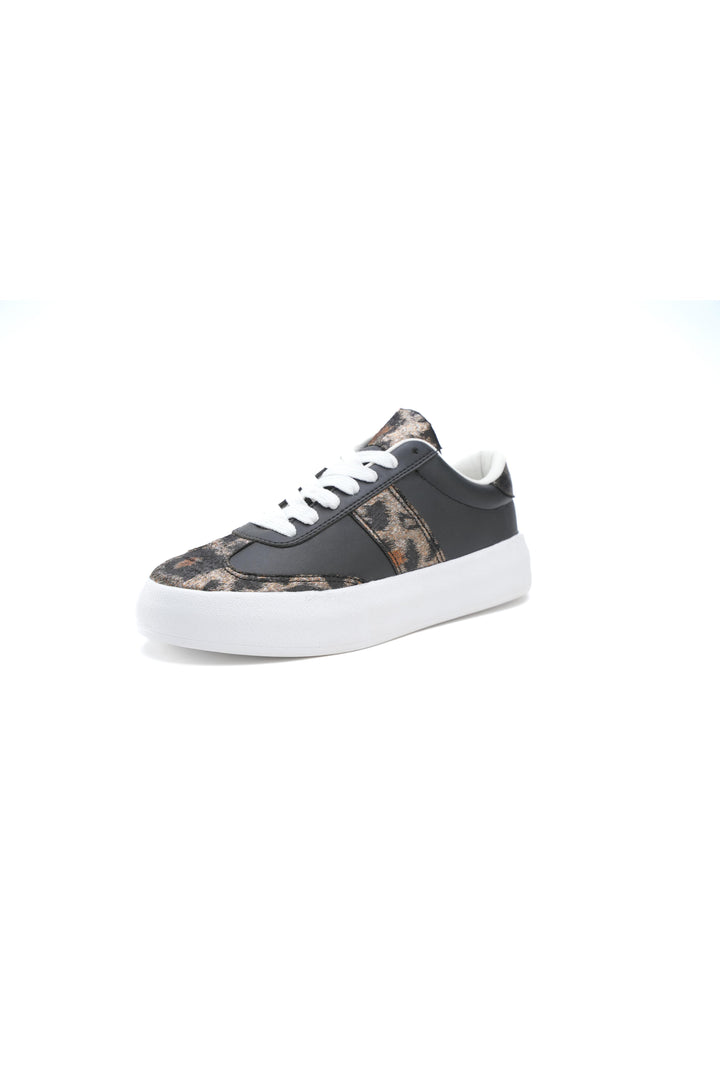 Luxe Leopard Print Sneakers Black