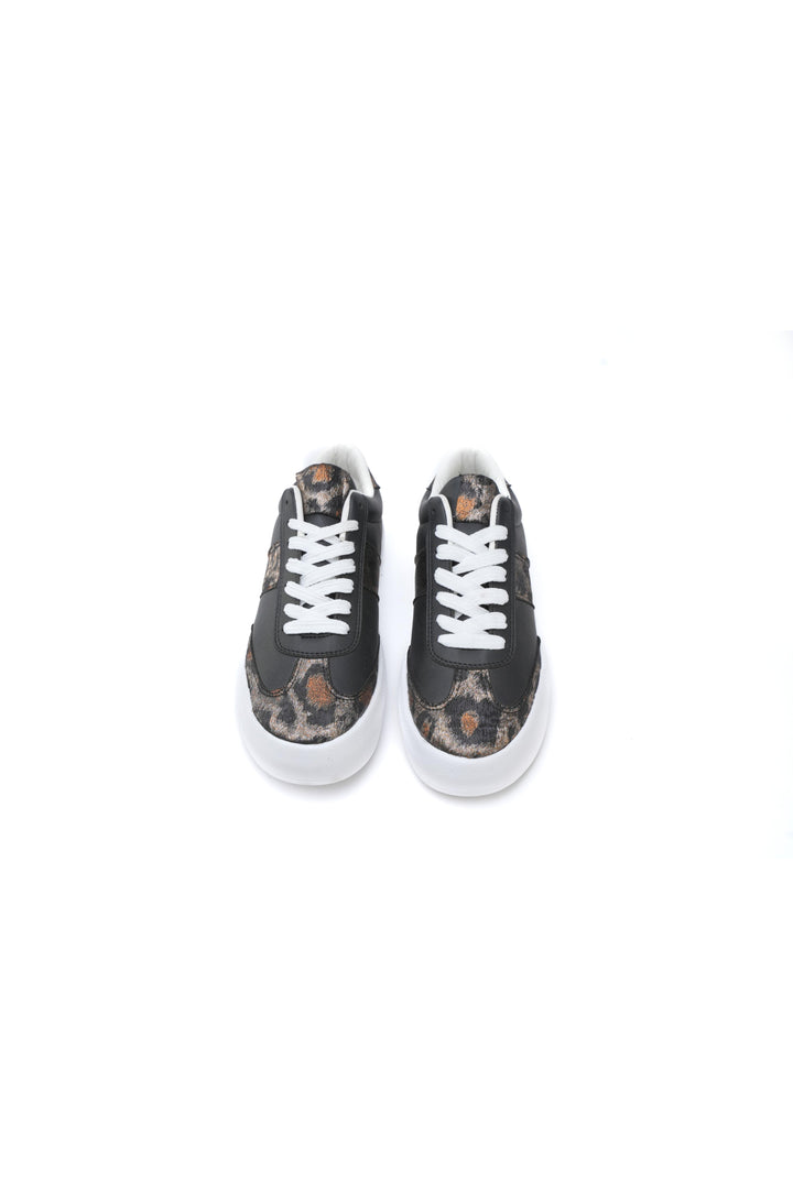 Luxe Leopard Print Sneakers Black