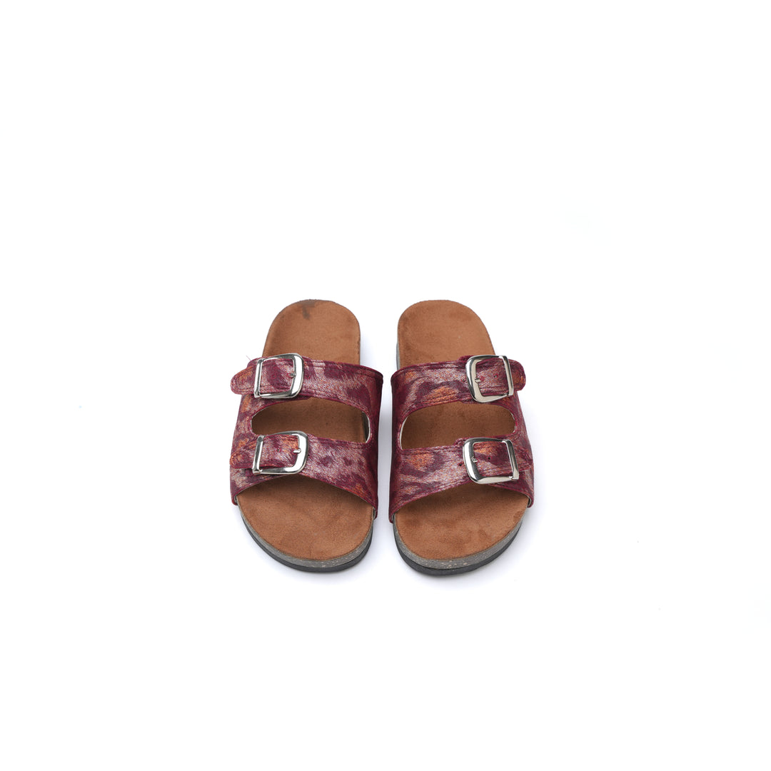 WildStride Leopard Maroon Sandals
