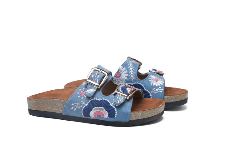 Sky Bloom Double Buckle Sandals Jeans | Comfortable & Stylish