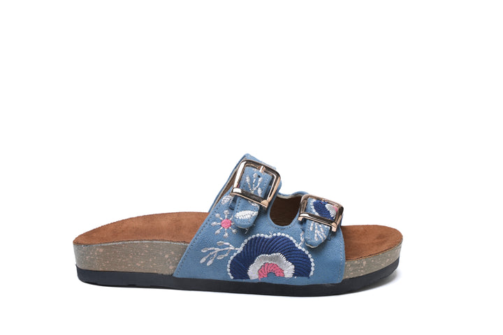Sky Bloom Double Buckle Sandals Jeans | Comfortable & Stylish
