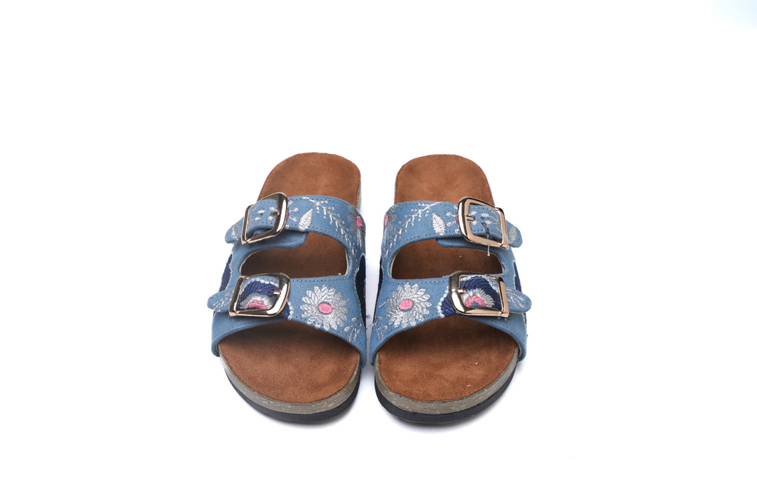 Sky Bloom Double Buckle Sandals Jeans | Comfortable & Stylish