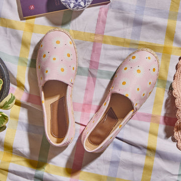 Çiçek | Flower Pattern Espadrilles - Pink