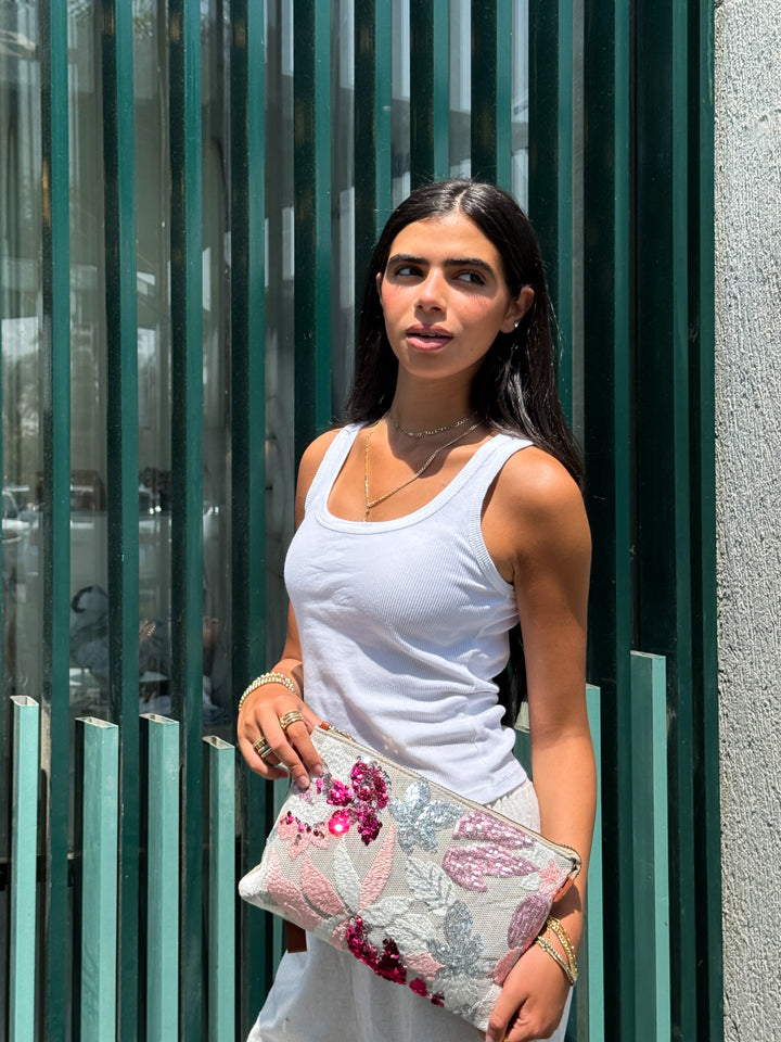 Blossom Luxe Sequin Clutch