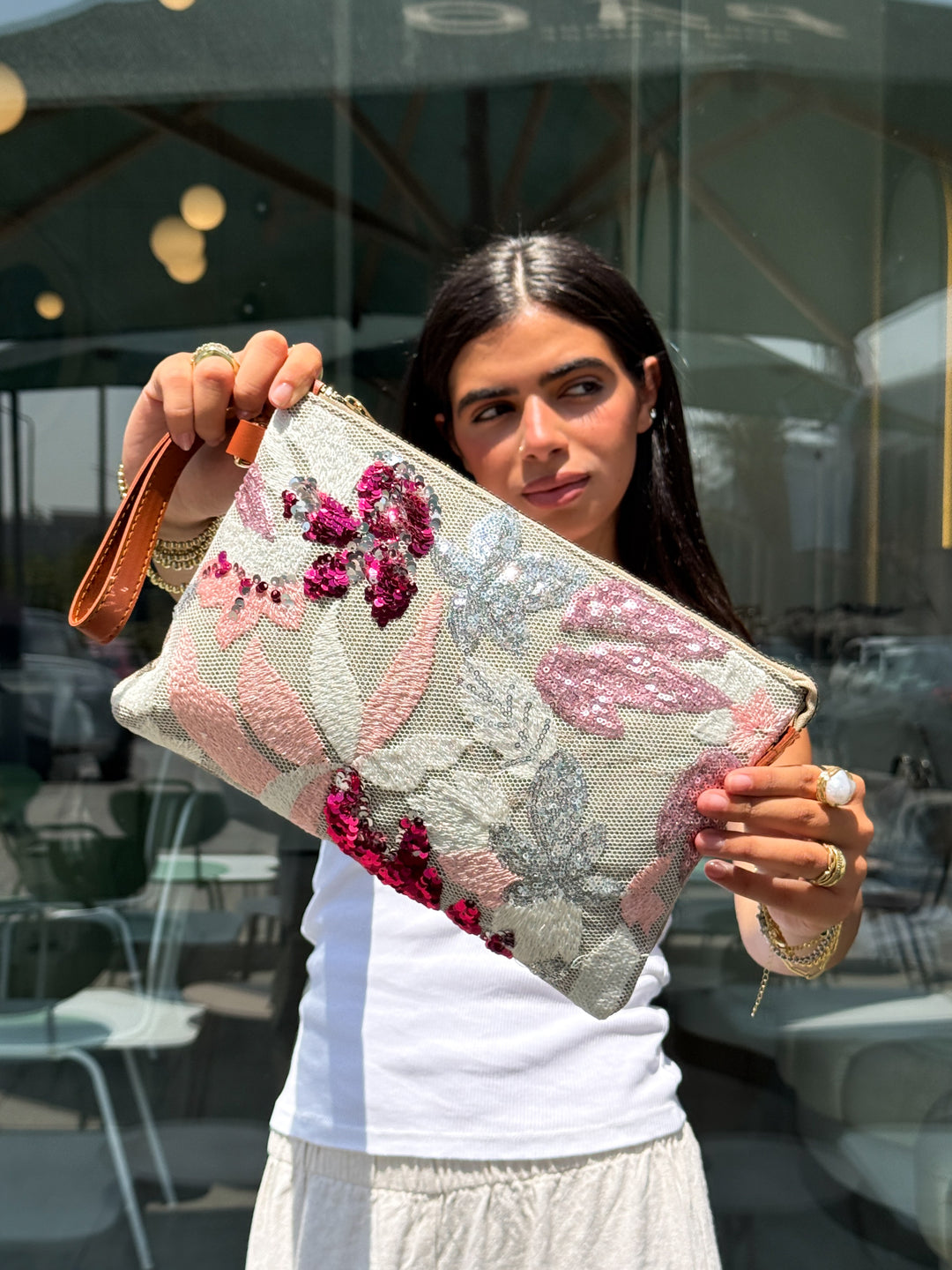 Blossom Luxe Sequin Clutch