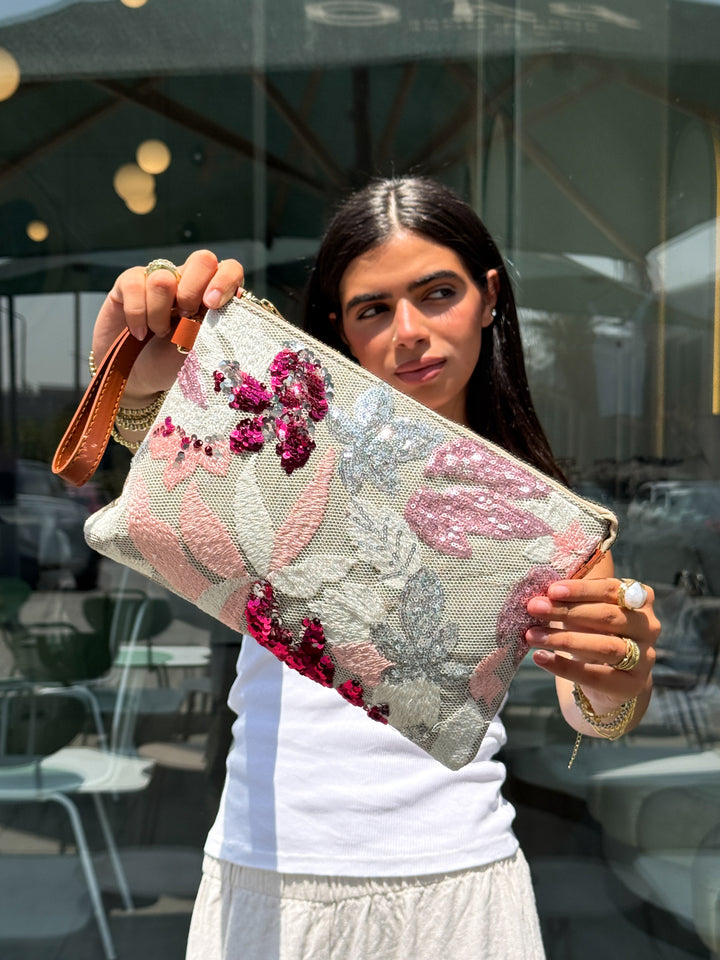Blossom Luxe Sequin Clutch