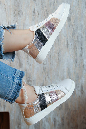 Glittery colorful sneakers