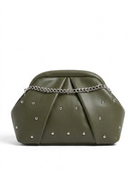 The Nova Ruched Clutch | Olive