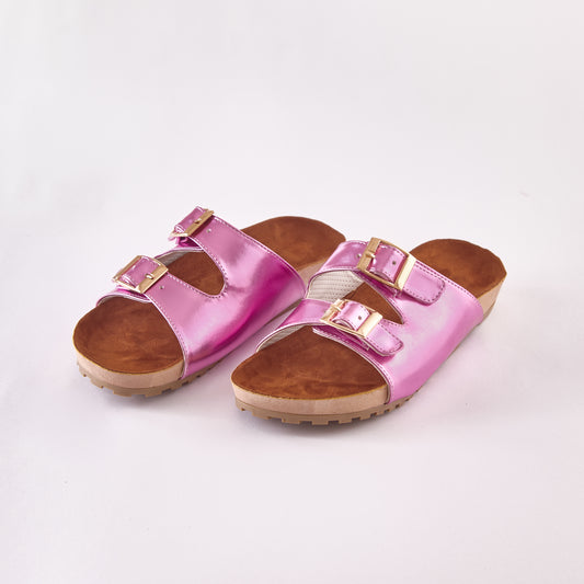 Pembe | Double Buckle Slippers - Pink