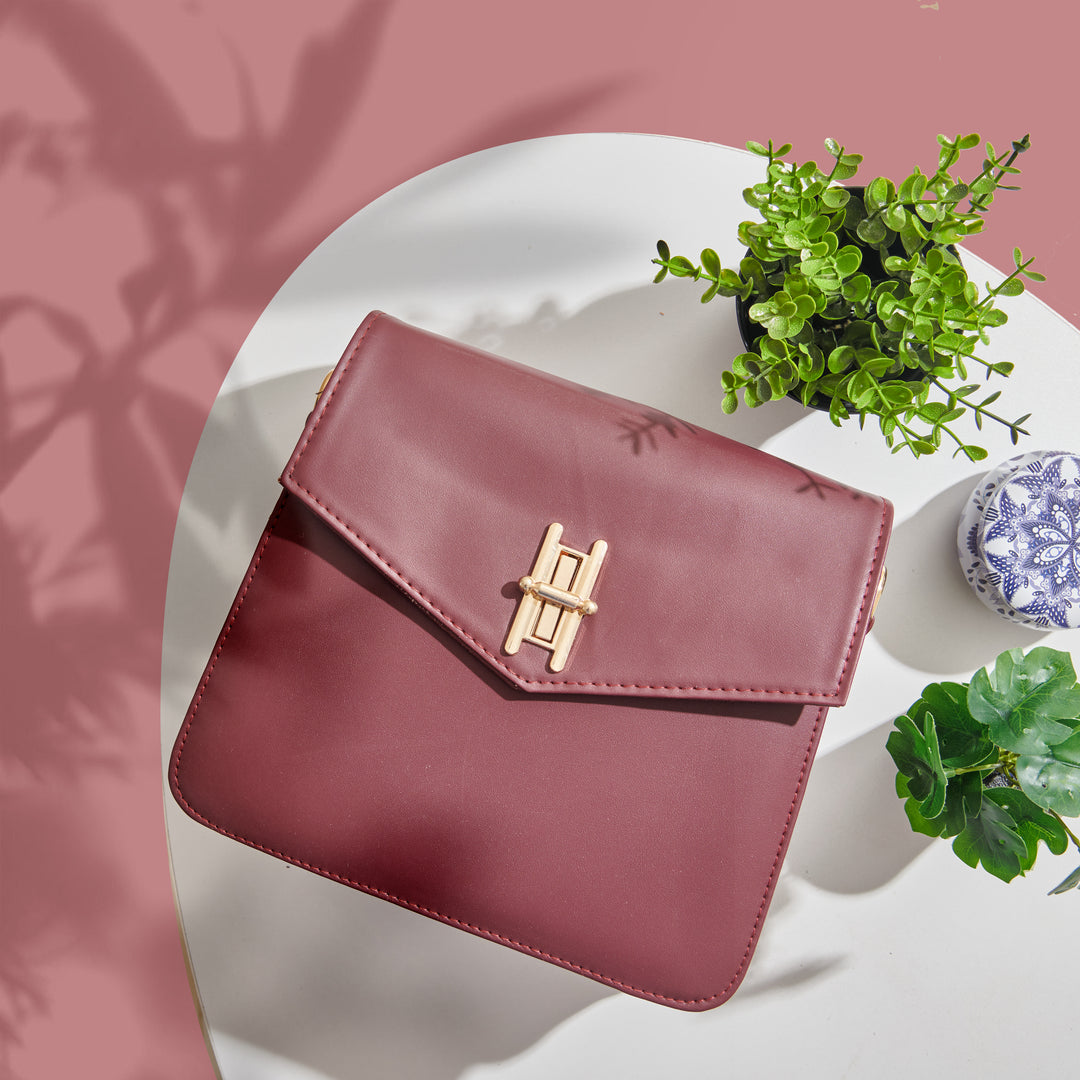 Şık | Stylish Strap Crossbag - Burgundy