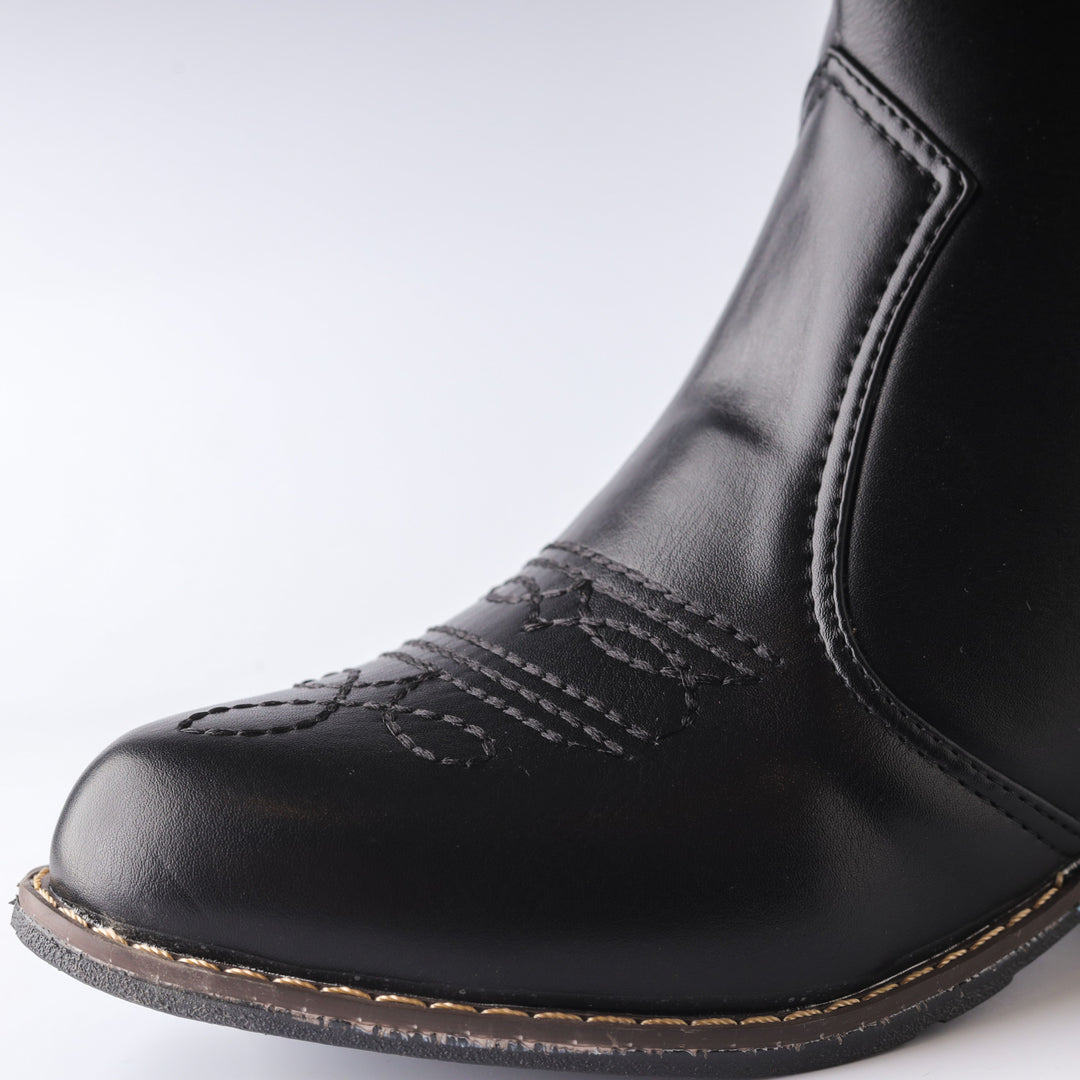 Texas Kökenli Ayakkabılar Leather embroidered Boots - Black