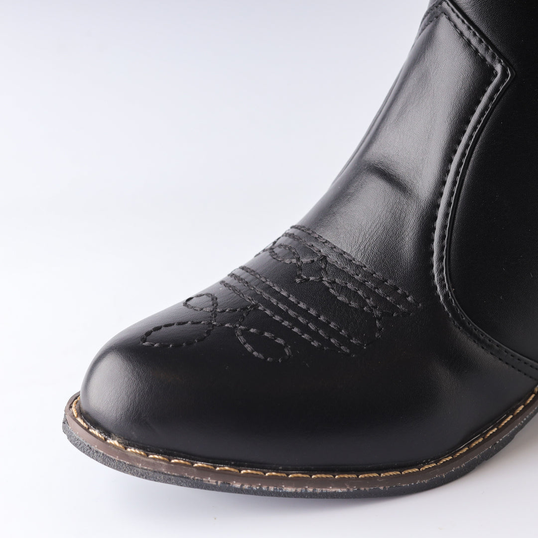 Texas Kökenli Ayakkabılar Leather embroidered Boots - Black