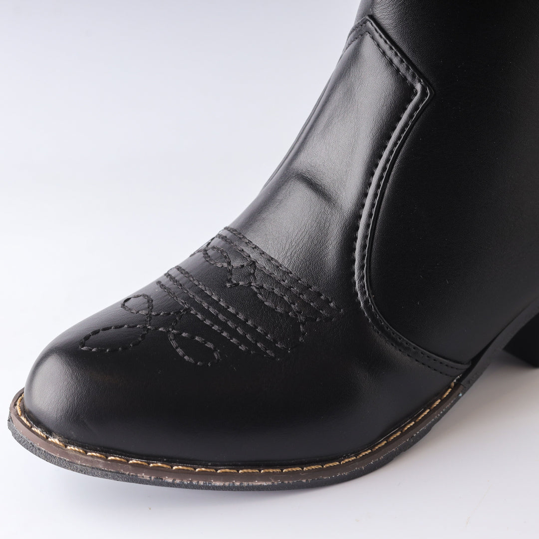 Texas Kökenli Ayakkabılar Leather embroidered Boots - Black