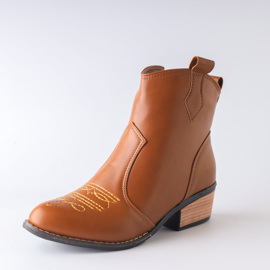 Texas Kökenli Ayakkabılar Leather embroidered Boots - Havane