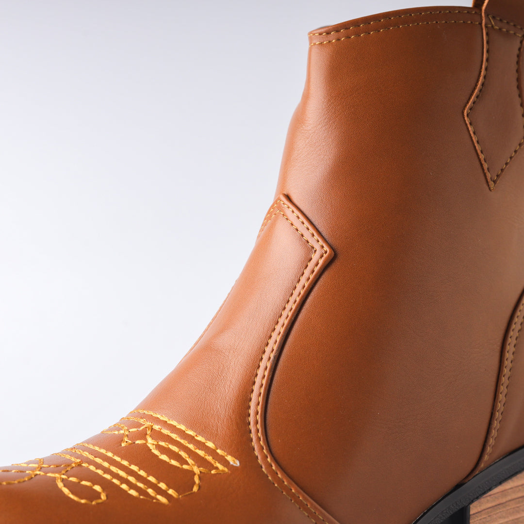 Texas Kökenli Ayakkabılar Leather embroidered Boots - Havane