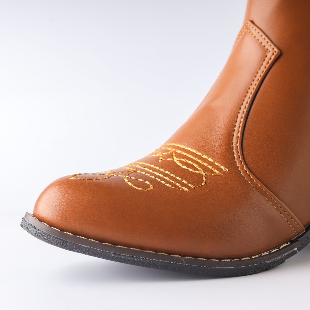 Texas Kökenli Ayakkabılar Leather embroidered Boots - Havane