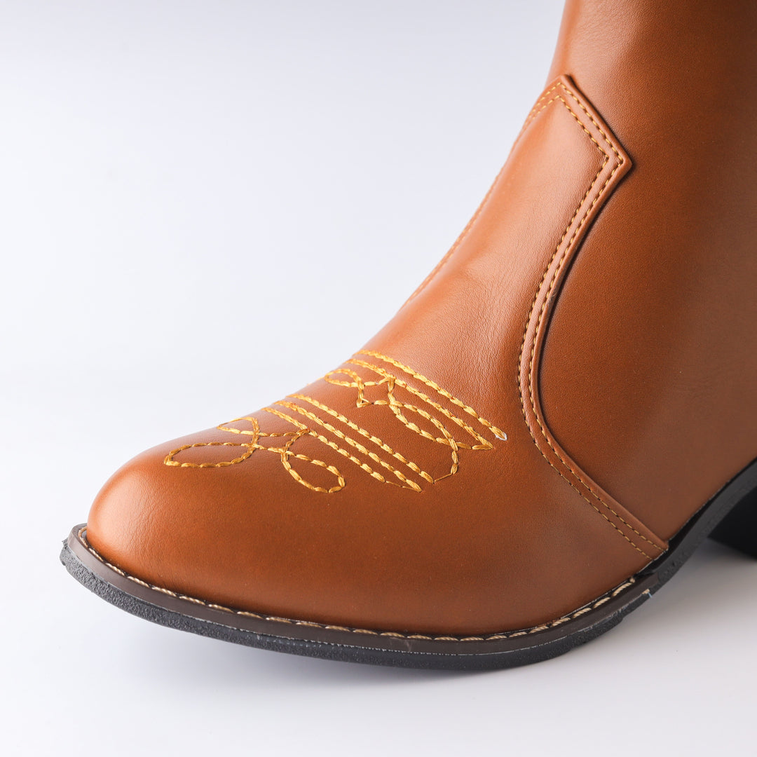 Texas Kökenli Ayakkabılar Leather embroidered Boots - Havane