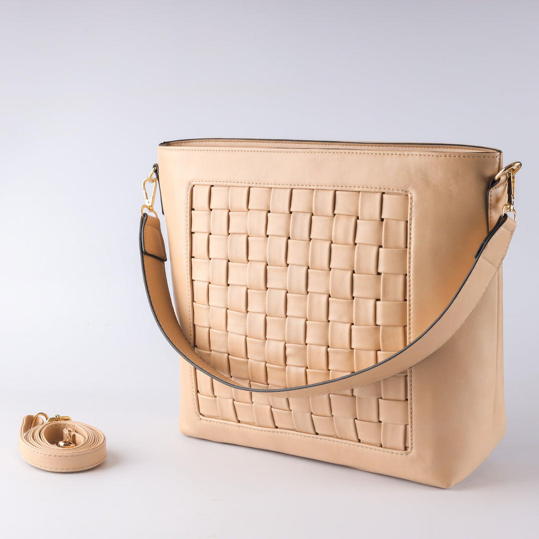 Şıklığın Çantası Leather Crossbag - Beige