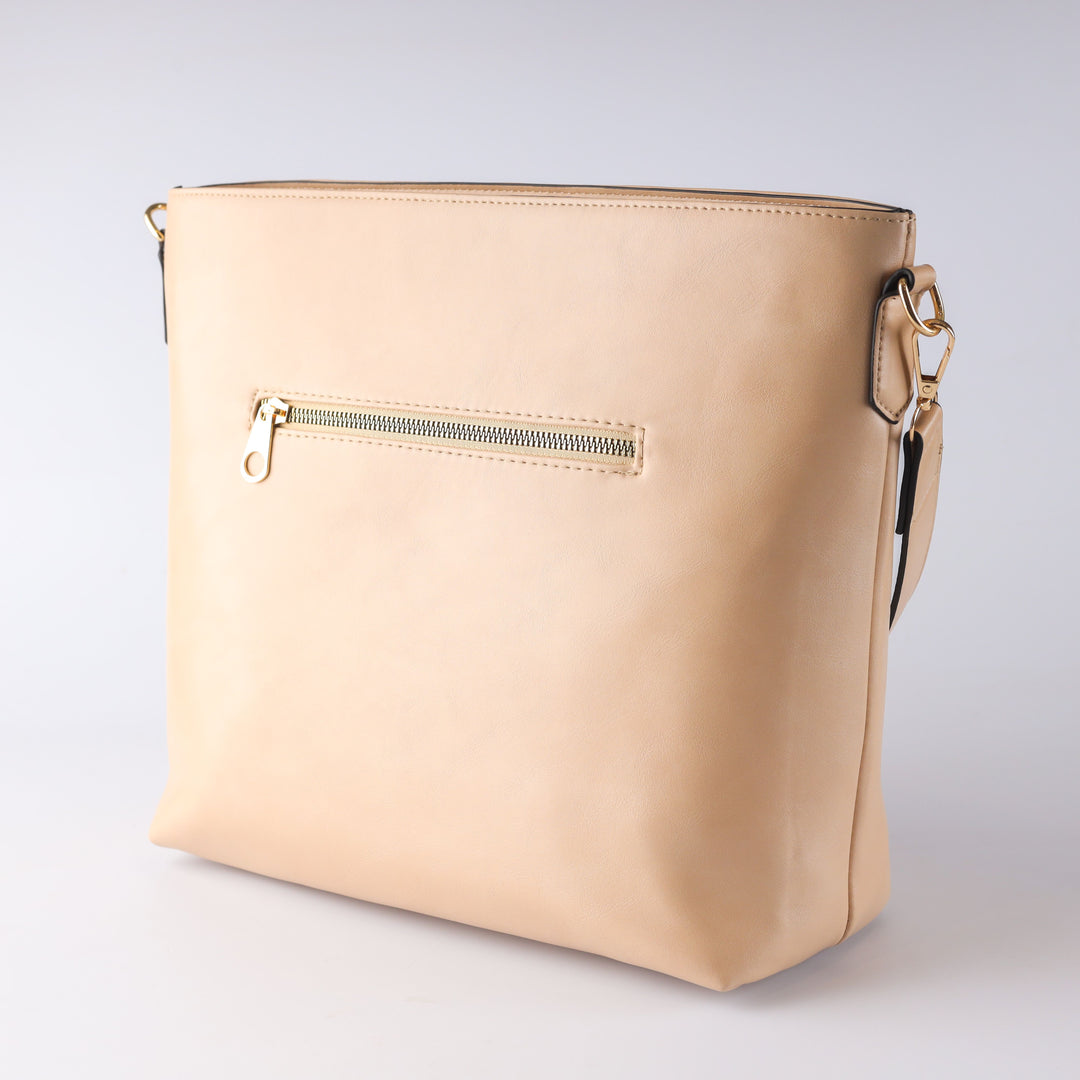 Şıklığın Çantası Leather Crossbag - Beige