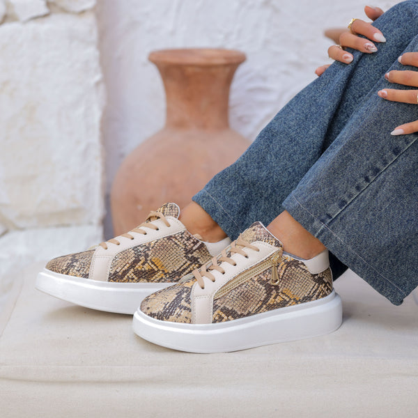 Laidback Luxe Sneakers - Gold