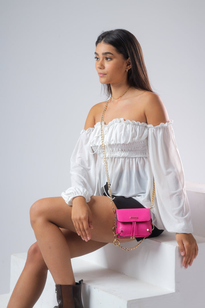 Boa Elegance Glam Bag - Fushia