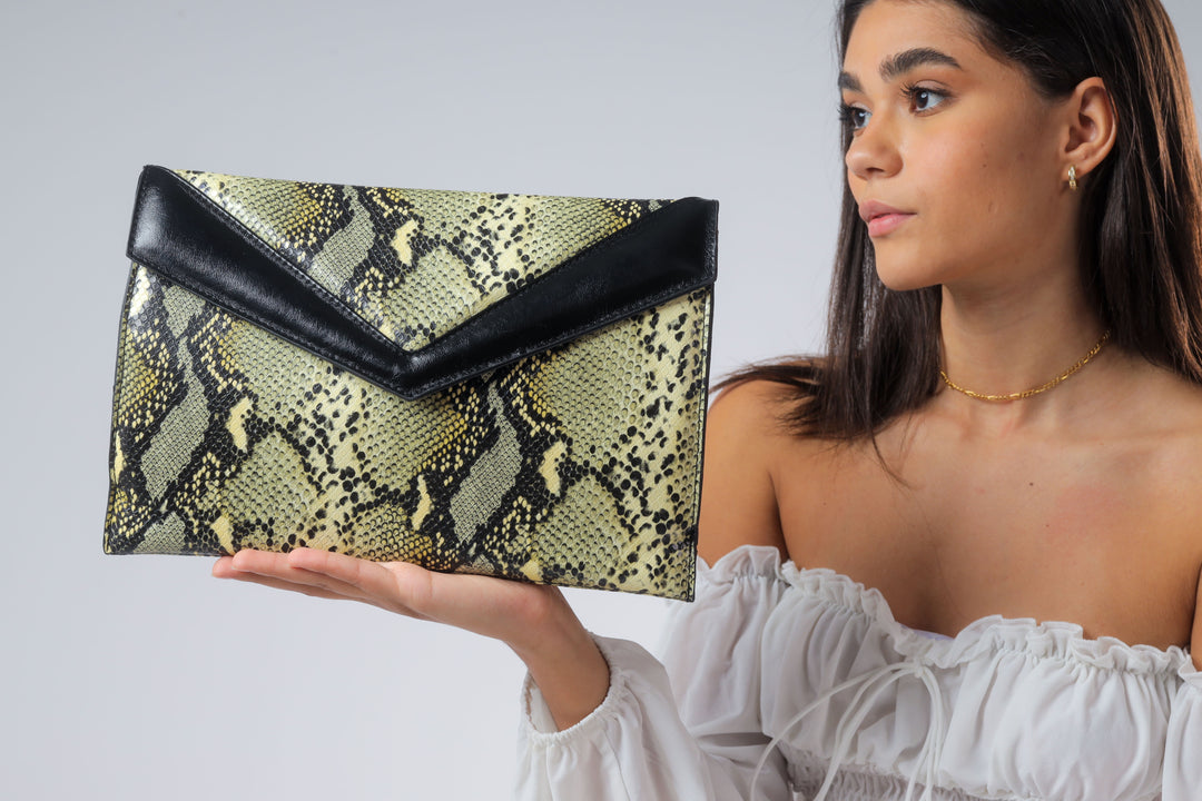 Python Envy Clutch Bag - Snake Printed