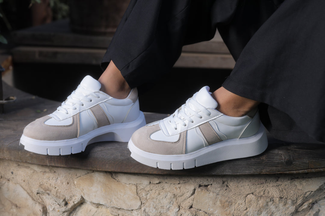 Chunky Sneakers White x Beige