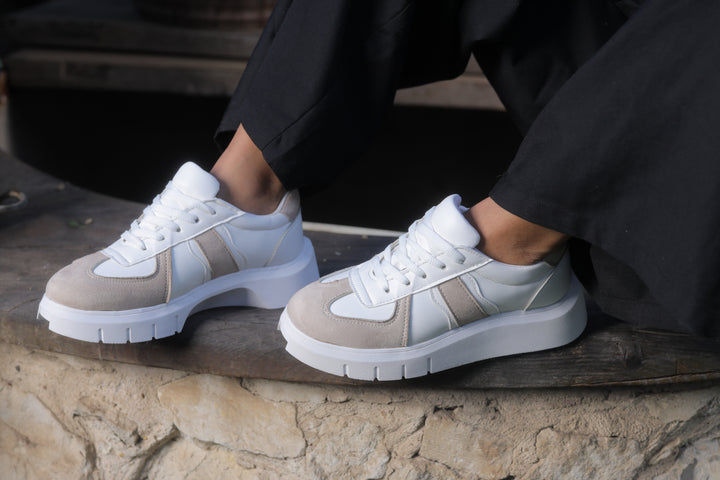 Chunky Sneakers White x Beige