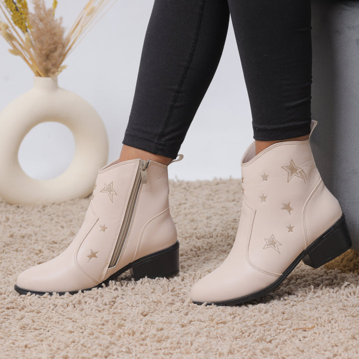 Galaxy Glimmer Booties - Beige