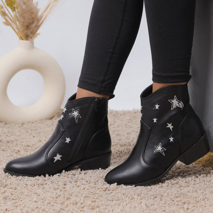 Galaxy Glimmer Booties - Black