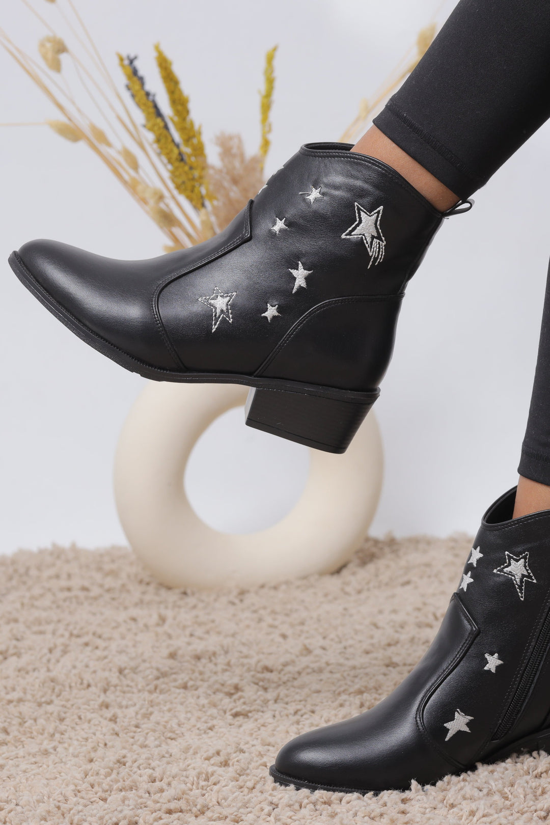 Galaxy Glimmer Booties - Black