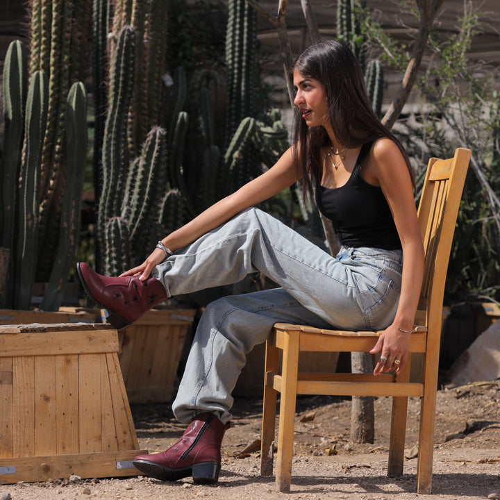 Galaxy Glimmer Booties - Maroon