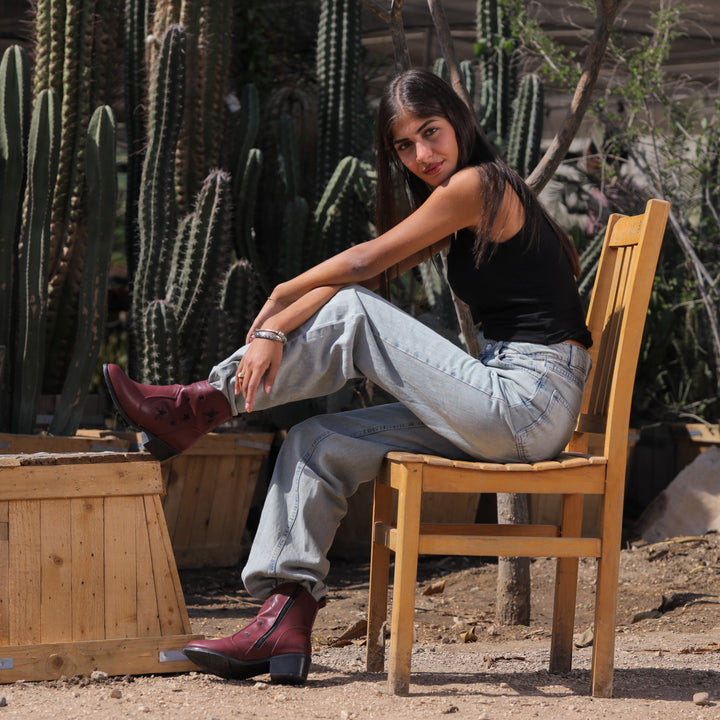 Galaxy Glimmer Booties - Maroon