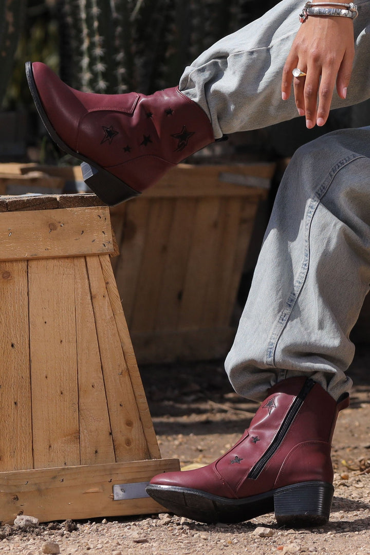 Galaxy Glimmer Booties - Maroon