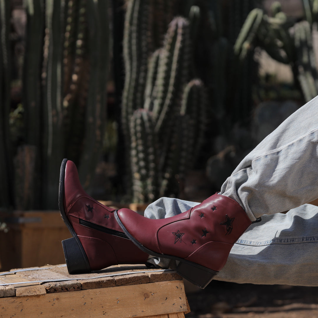 Galaxy Glimmer Booties - Maroon