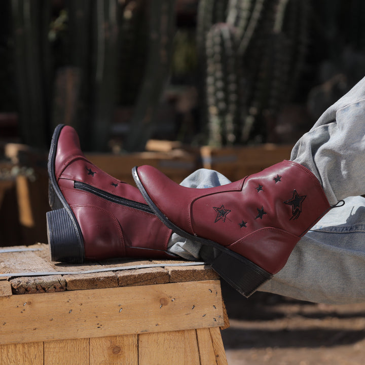 Galaxy Glimmer Booties - Maroon