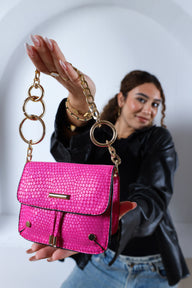 Boa Elegance Glam Bag - Fushia